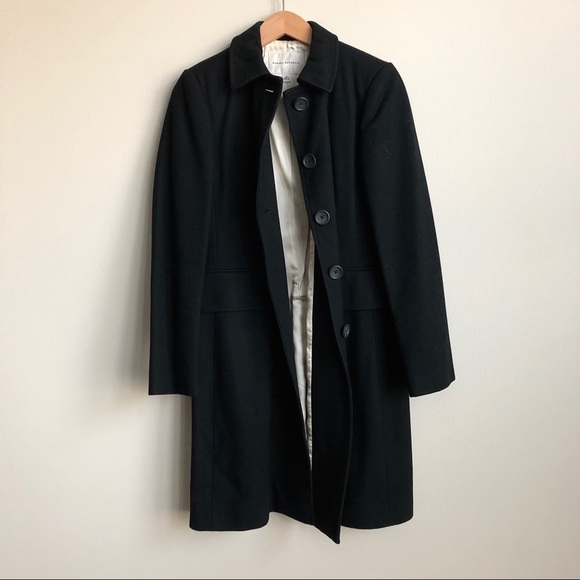 Banana Republic Jackets & Blazers - Banana Republic Black Wool Long Coat Satin Lining